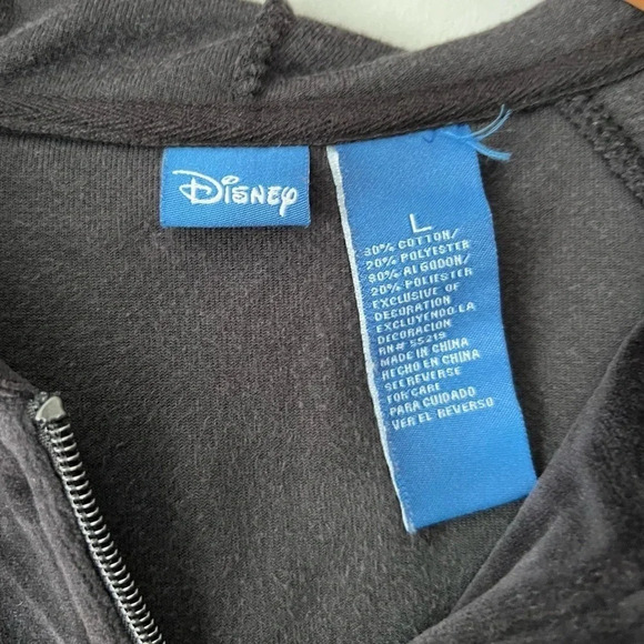 Mickey  Mouse Disney Velour Black Zip-up Hoodie Sweatshirt | Youth L - Picture 4 of 4